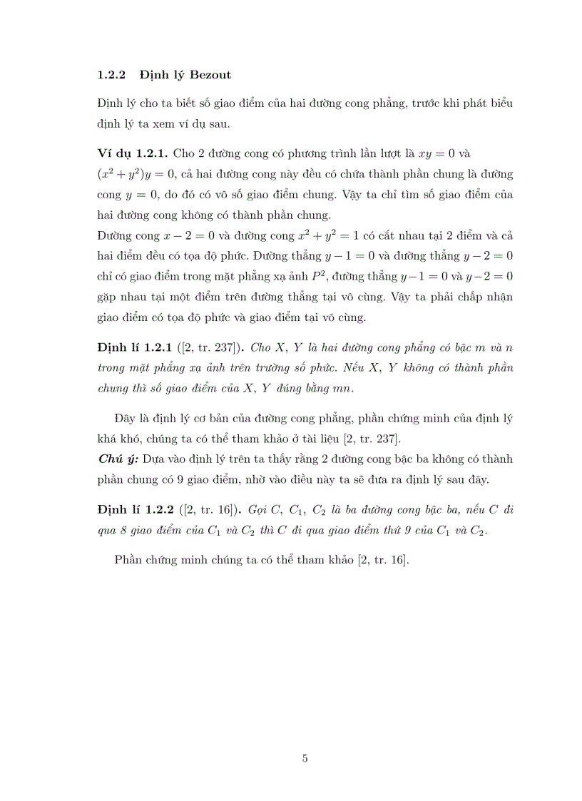 image for page Luận văn tốt nghiệp ĐHSP Điểm hữu tỷ trên đường cong bậc 2 và bậc 3