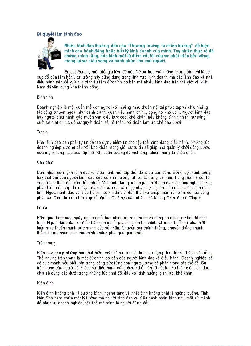 image for page Bí quyết làm lãnh đạo