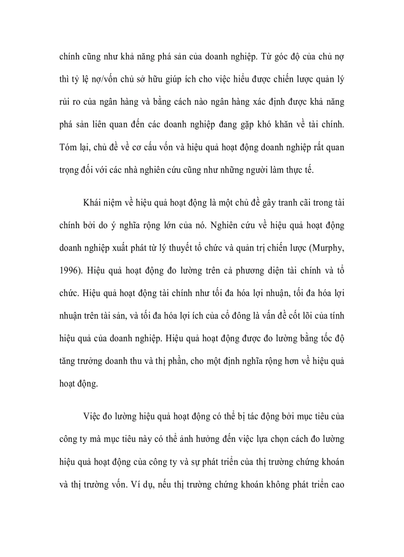 image for page Cơ cấu vốn và hiệu quả hoạt động doanh nghiệp của các công ty niêm yết trên SGDCK TPHCM