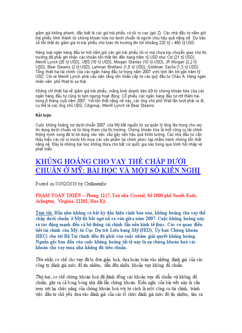 image for page Nguyên nhân khủng hoảng tài chính