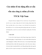 Các nhân tố tác động đến cơ cấu vốn của công ty niêm yết trên thị trường chứng khoán Việt Nam