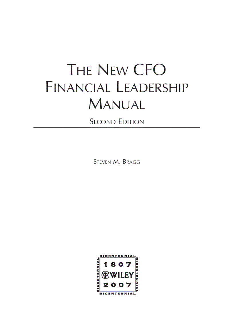 The new cfo financial leadership manual