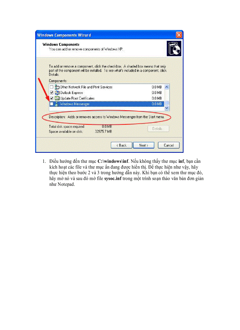 Hướng dẫn unistall các chương trình không có trong Add Remove Windows Components