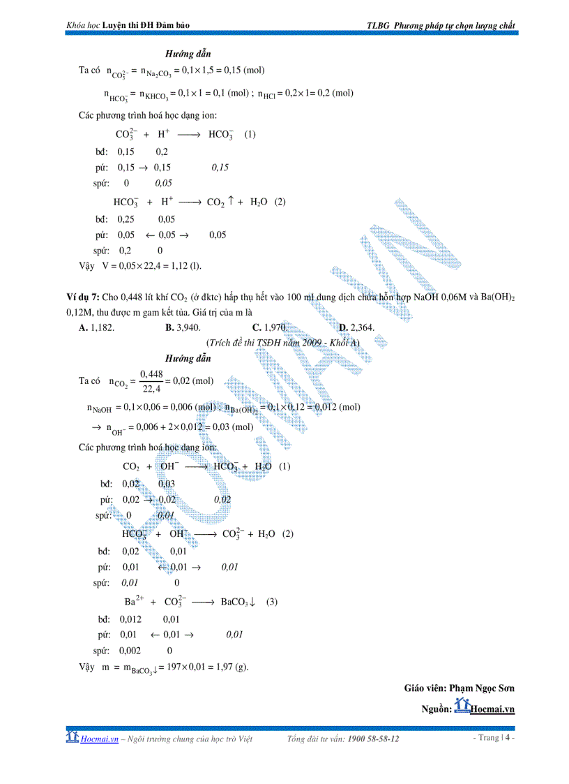 image for page Các phương pháp giải nhanh hoá vô cơ Ôn thi đại học 2