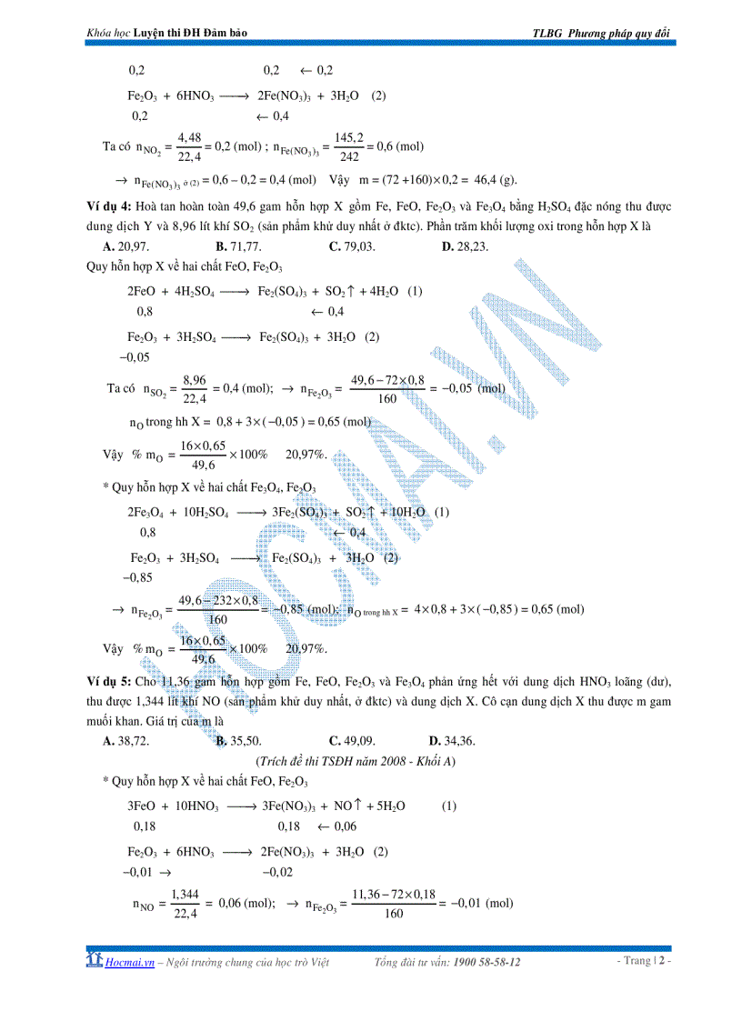image for page Các phương pháp giải nhanh hoá vô cơ Ôn thi đại học 3