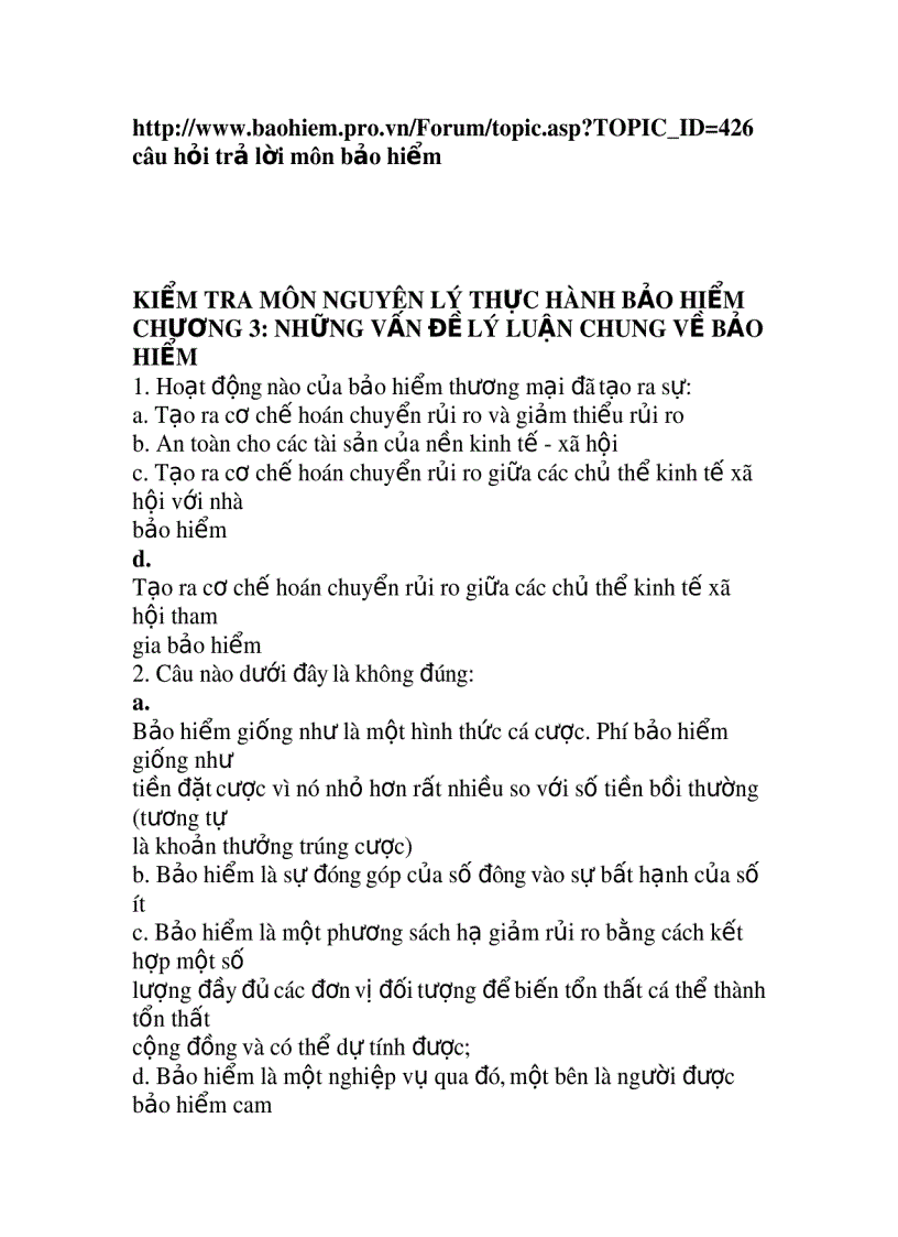 image for page Kiểm tra môn nguyên lý thực hành bảo hiểm