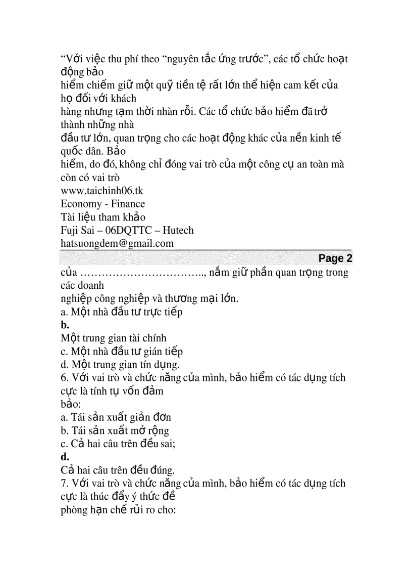 image for page Kiểm tra môn nguyên lý thực hành bảo hiểm