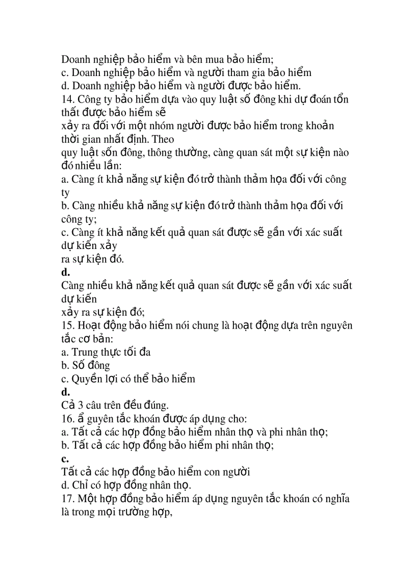 image for page Kiểm tra môn nguyên lý thực hành bảo hiểm