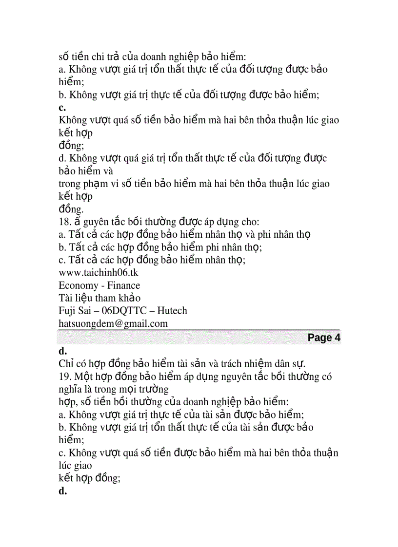 image for page Kiểm tra môn nguyên lý thực hành bảo hiểm