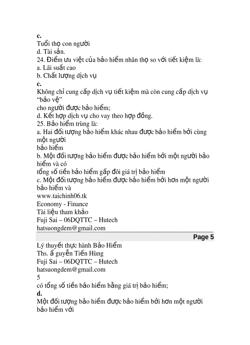 image for page Kiểm tra môn nguyên lý thực hành bảo hiểm