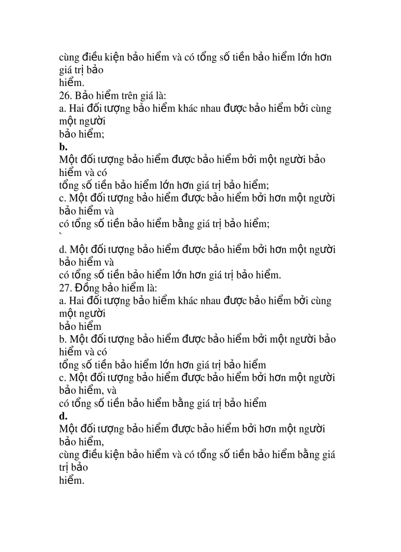 image for page Kiểm tra môn nguyên lý thực hành bảo hiểm