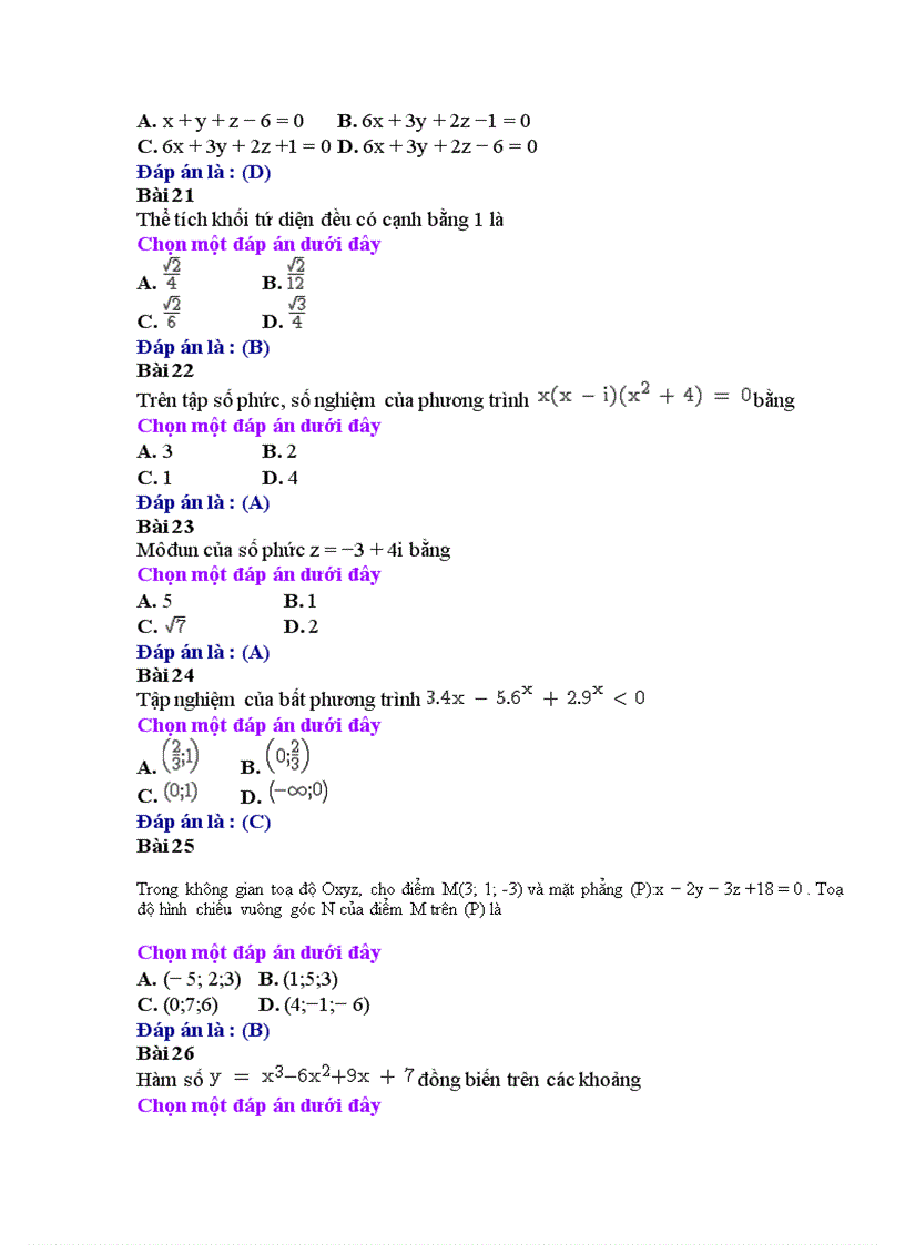 image for page Ôn luyện trắc nghiệm môn Toán 2008 THPT Lý Tự Trọng Khánh Hòa Đề số 29 có đáp án