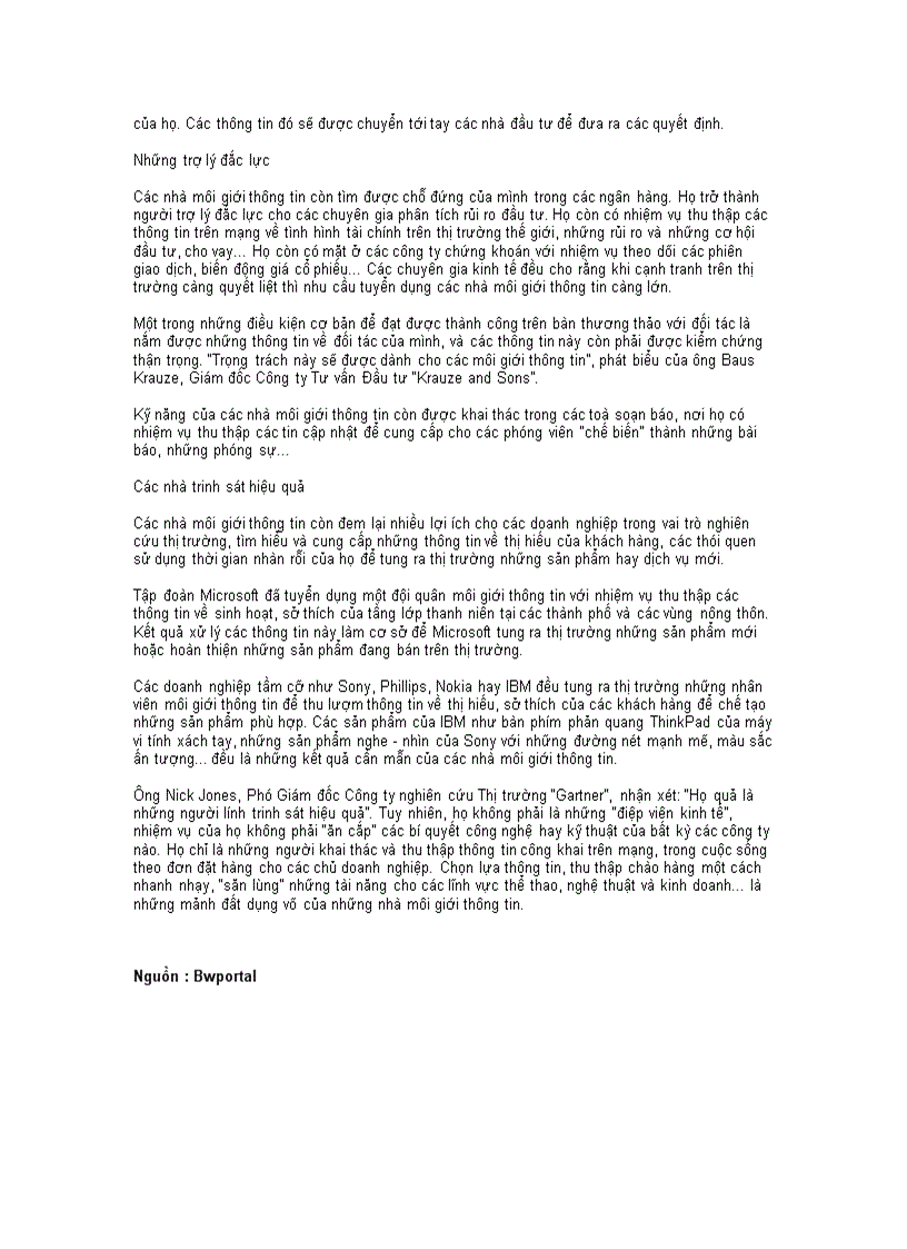 image for page Infobroker nghề của tương lai