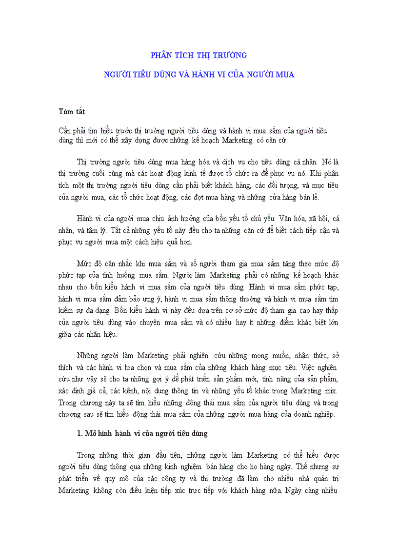 image for page Phân tích thị trường người tiêu dùng và hành vi của người mua 1