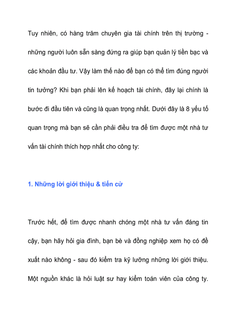 image for page Sáng suốt khi lựa chọn nhà tư vấn tài chính