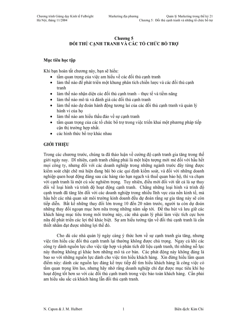 image for page Đối thủ cạnh tranh và các tổ chức bổ trợ