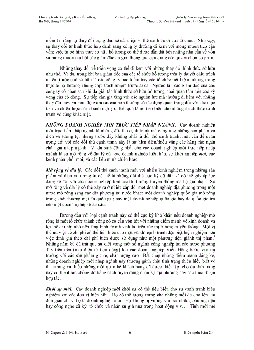 image for page Đối thủ cạnh tranh và các tổ chức bổ trợ