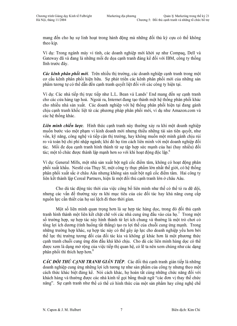 image for page Đối thủ cạnh tranh và các tổ chức bổ trợ