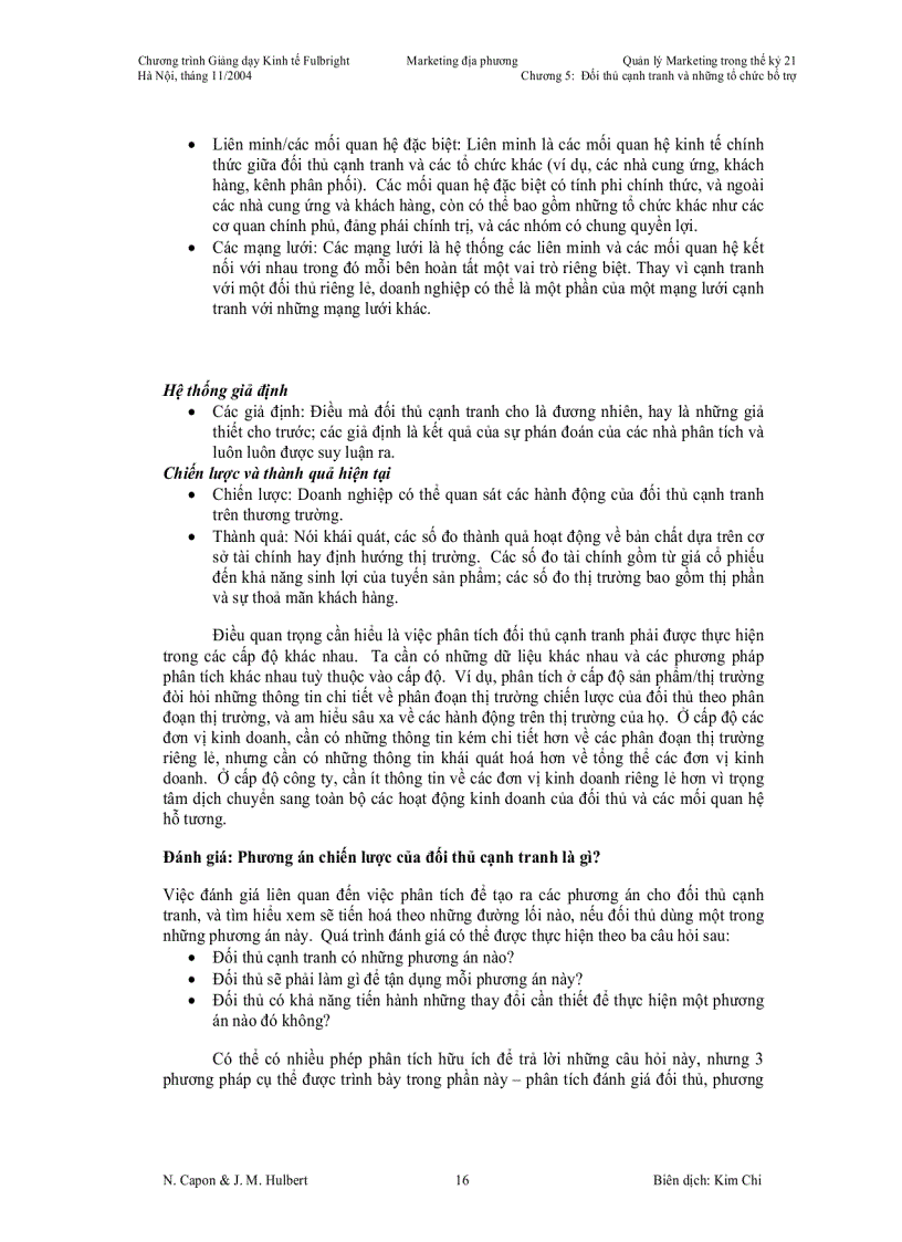 image for page Đối thủ cạnh tranh và các tổ chức bổ trợ