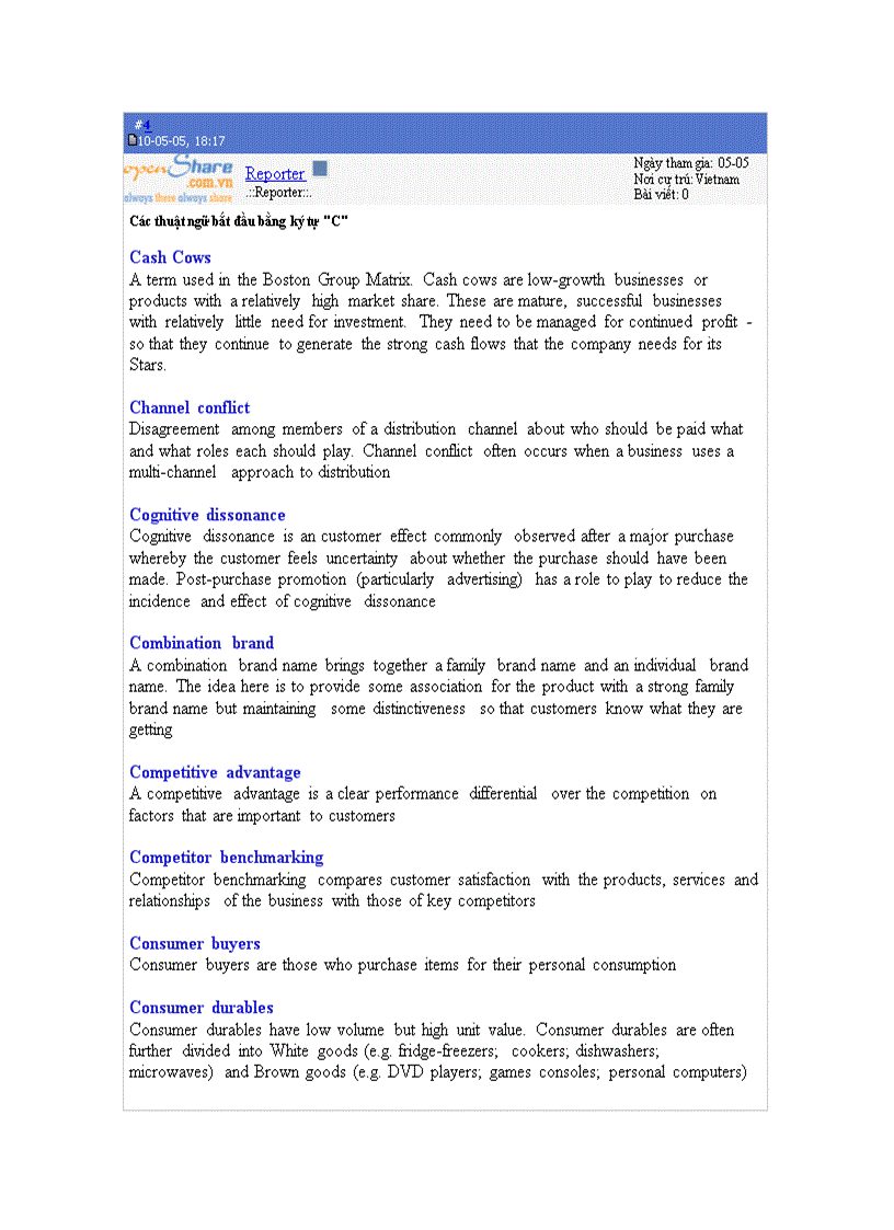 image for page Các thuật ngữ thường sử dụng trong Marketing phiên bản tiếng Anh