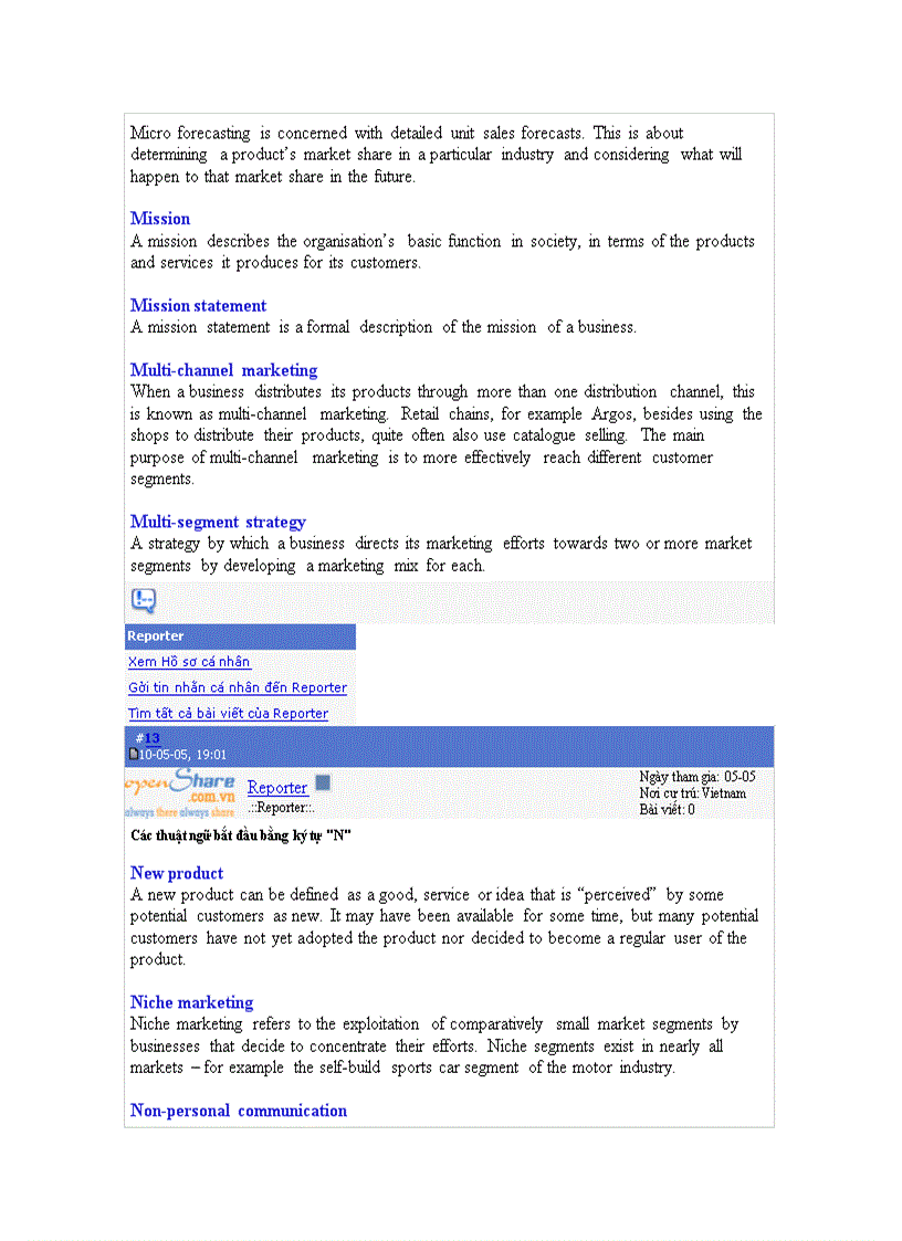 image for page Các thuật ngữ thường sử dụng trong Marketing phiên bản tiếng Anh