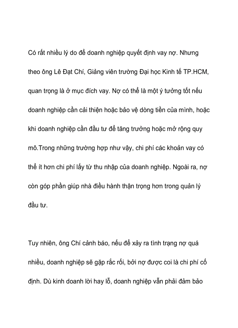 image for page Nợ bao nhiêu là đủ Nợ là con dao hai lưỡi