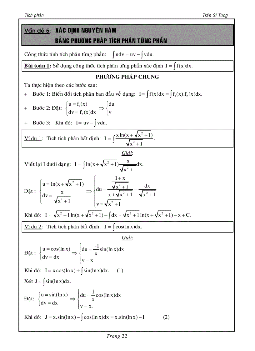 image for page Bài tập tích phân cho ôn thi đại học