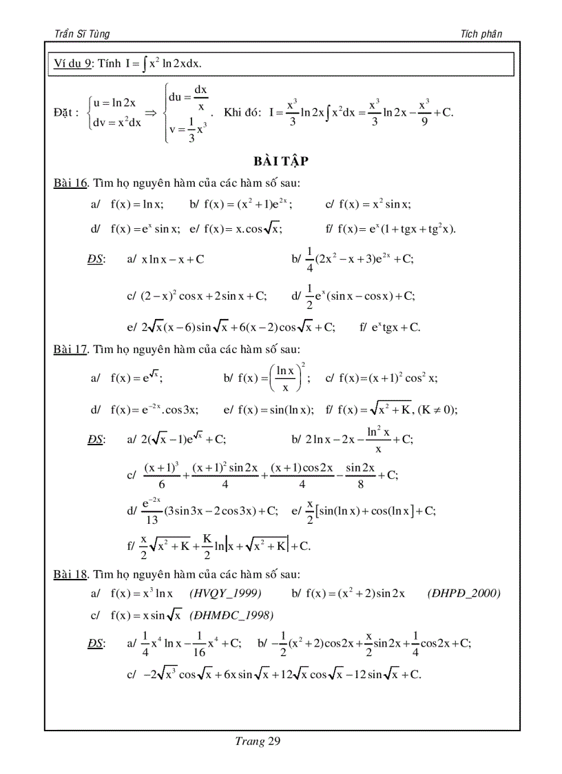 image for page Bài tập tích phân cho ôn thi đại học