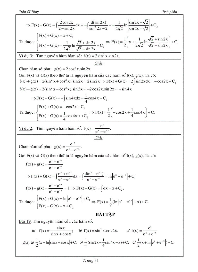 image for page Bài tập tích phân cho ôn thi đại học