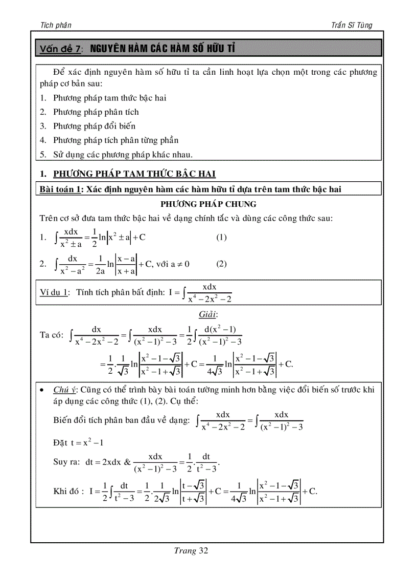 image for page Bài tập tích phân cho ôn thi đại học