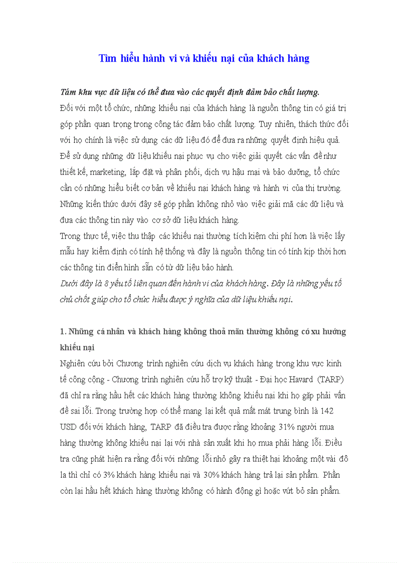image for page Tìm hiểu hành vi và khiếu nại của khách hàng