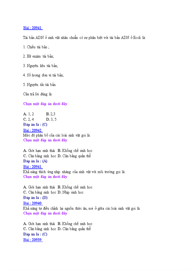 image for page Đề ôn thi trắc nghiệm tốt nghiệp THPT môn Sinh Đề 2