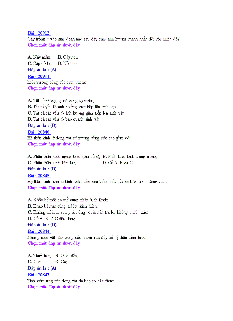 image for page Đề ôn thi trắc nghiệm tốt nghiệp THPT môn Sinh Đề 2