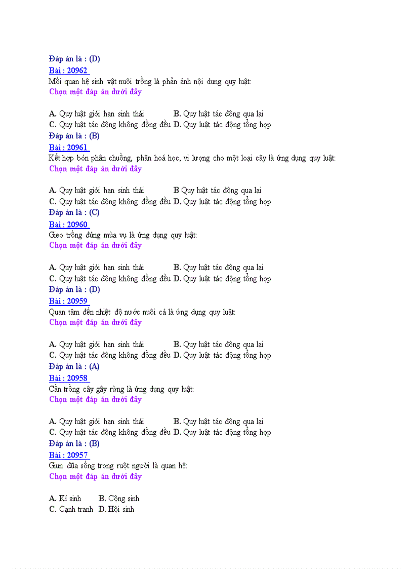 image for page Ôn thi tốt nghiệp THPT môn Sinh học 2008 THPT Nguyễn Huệ Nam Định Đề số 3