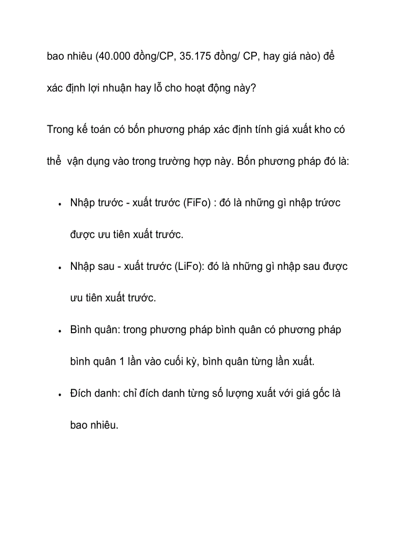 image for page Vận dụng các phương pháp tính giá xuất kho trong việc ghi nhận