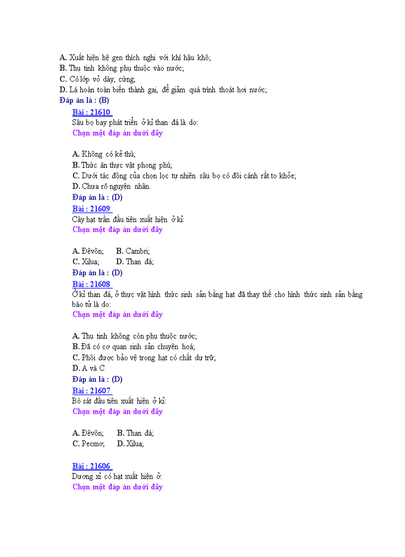 image for page Đề ôn thi trắc nghiệm tốt nghiệp THPT môn Sinh Đề 8