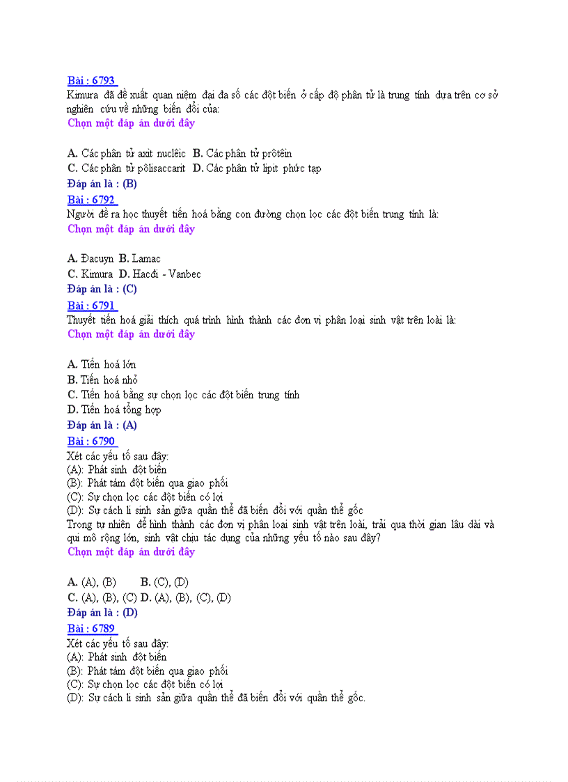 image for page Ôn thi tốt nghiệp THPT môn Sinh học 2008 THPT Nguyễn Huệ Nam Định Đề số 9