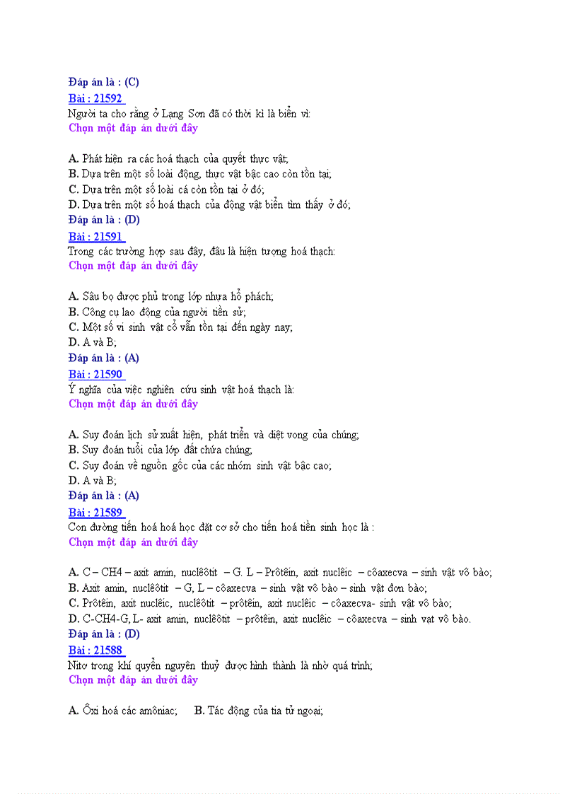 image for page Đề ôn thi trắc nghiệm tốt nghiệp THPT môn Sinh Đề 10