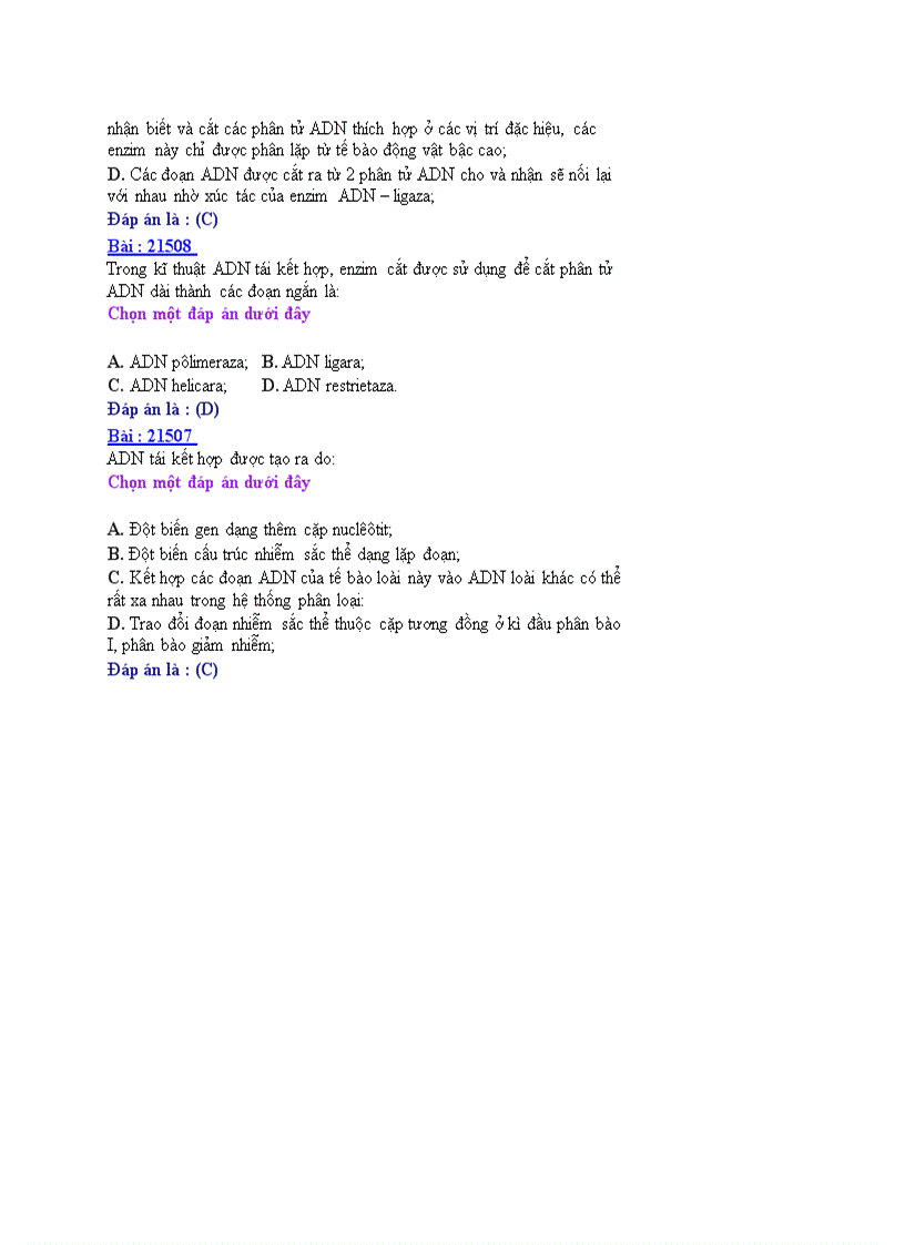 image for page Đề ôn thi trắc nghiệm tốt nghiệp THPT môn Sinh Đề 10