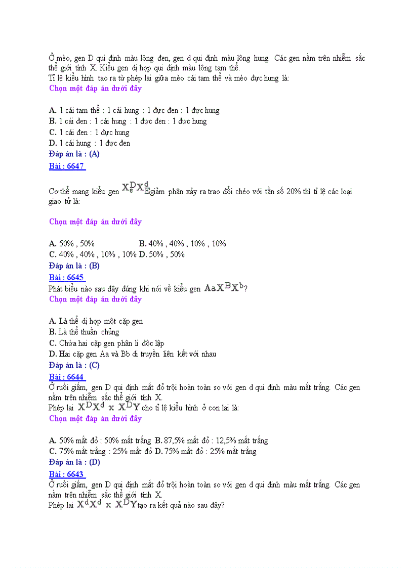 image for page Ôn thi tốt nghiệp THPT môn Sinh học 2008 THPT Nguyễn Huệ Nam Định Đề số 13