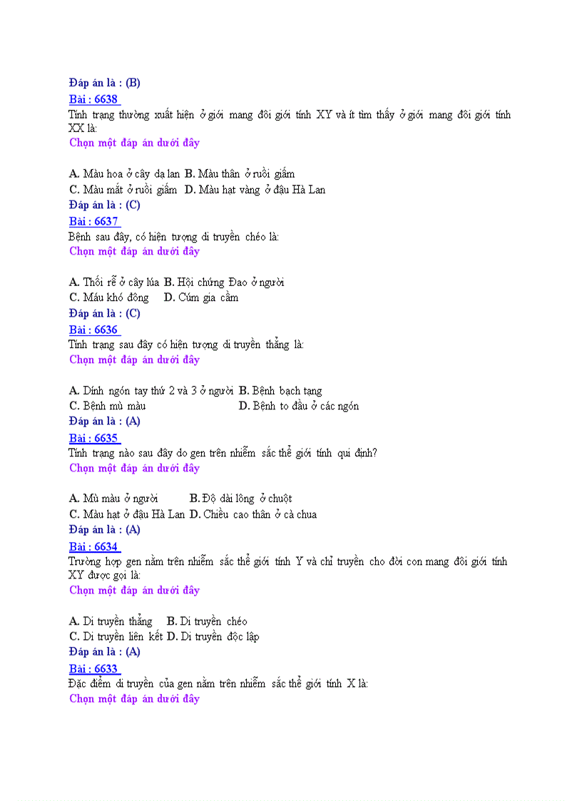 image for page Ôn thi tốt nghiệp THPT môn Sinh học 2008 THPT Nguyễn Huệ Nam Định Đề số 13