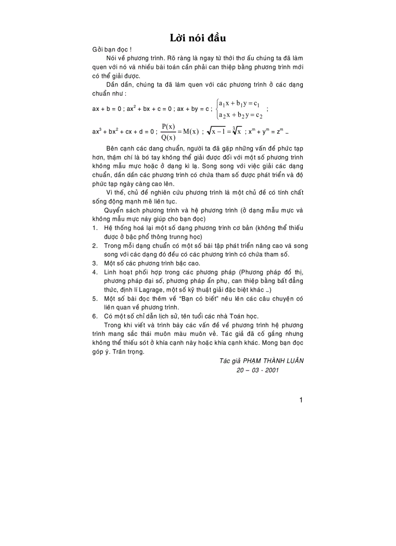 image for page Khái quát về phương trình