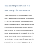 Nâng cao năng lực kiểm toán và tổ chức bộ máy