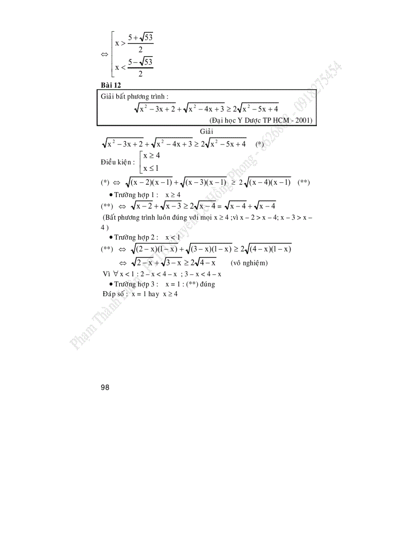 image for page Chuyên đề bất phương trình chứa dấu căn