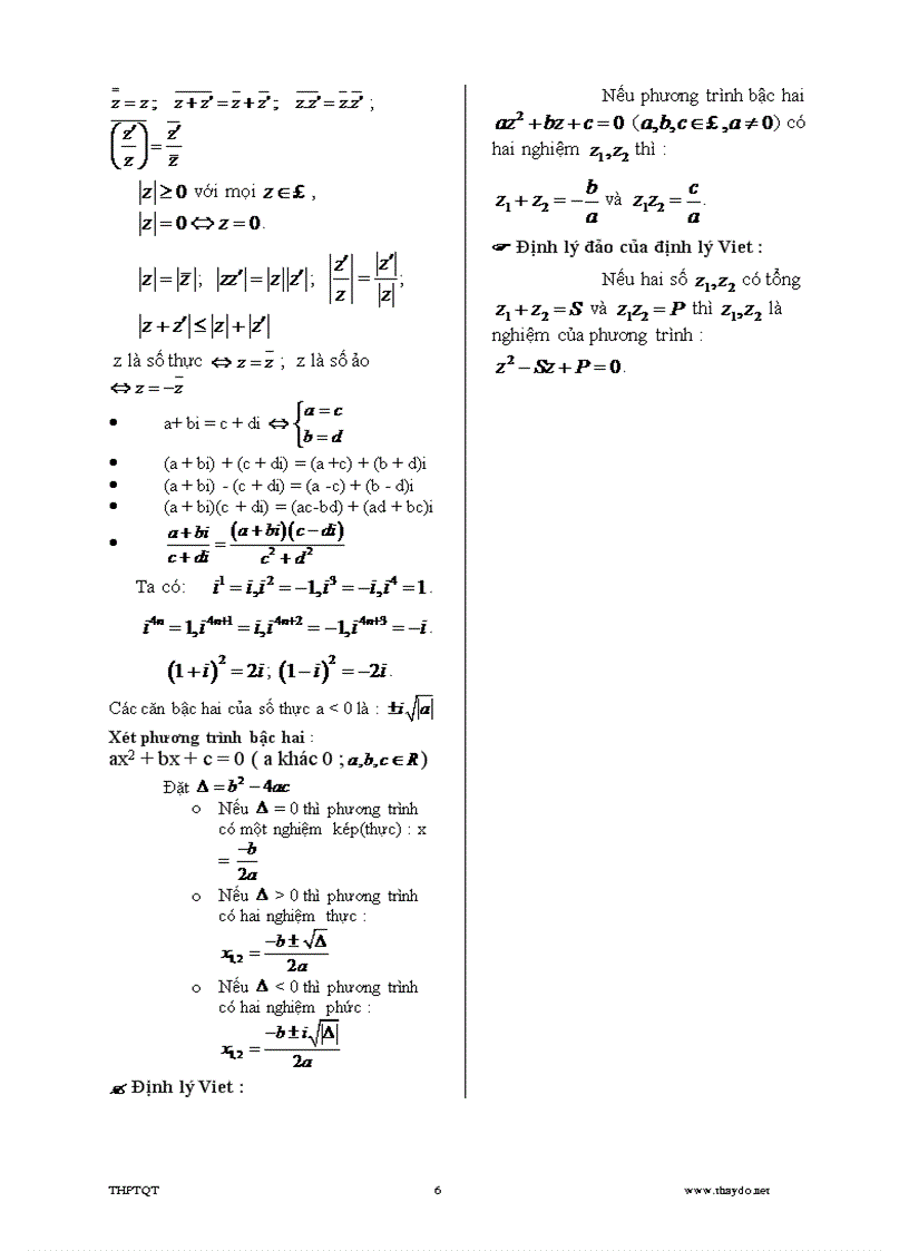 image for page Tóm tắt lý thuyết đại số ôn thi đại học