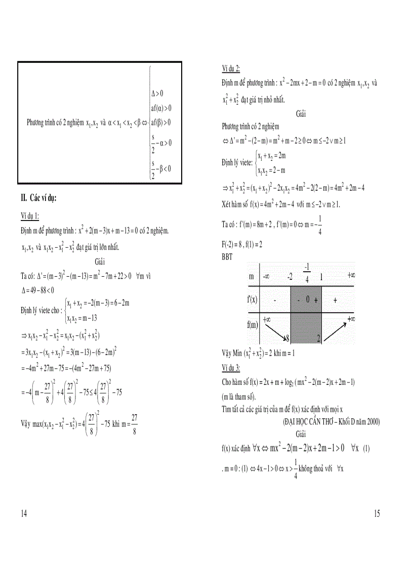 Chuyên đề phương trình bậc 2