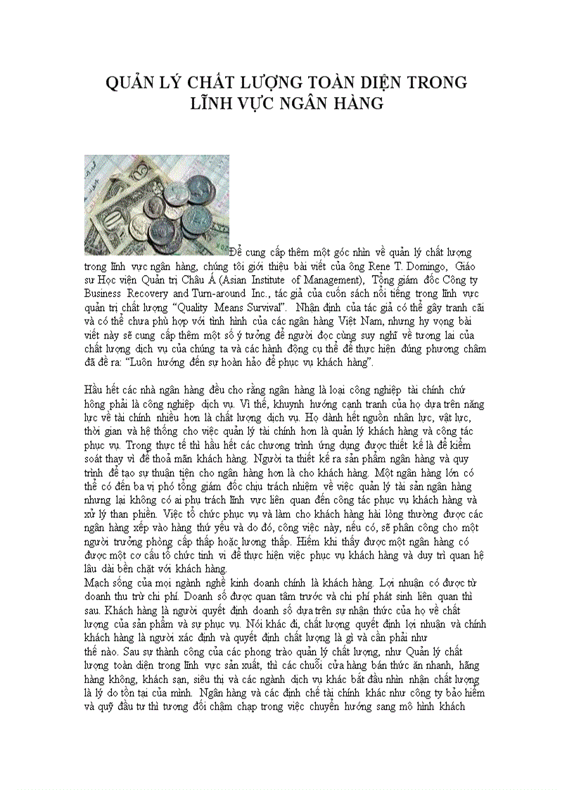 image for page Quản lý chất lượng toàn diện trong ngân hàng