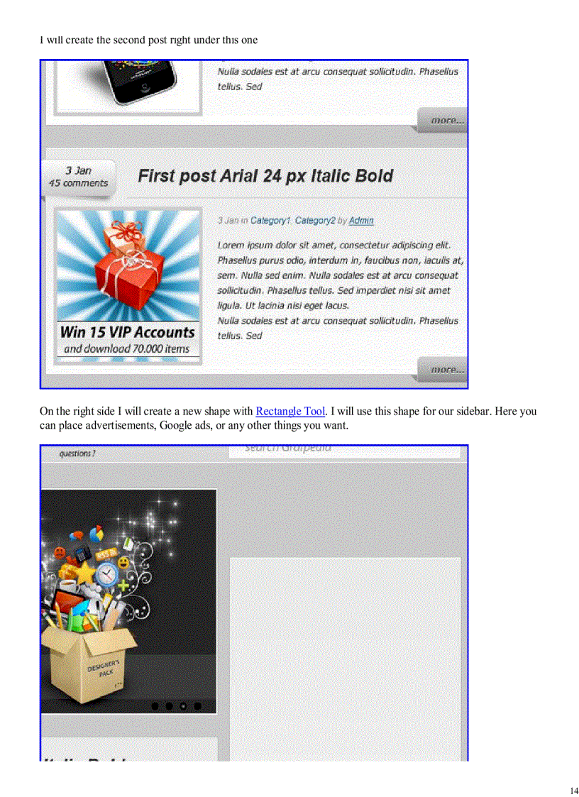 image for page Design a light wordpress theme in photoshop