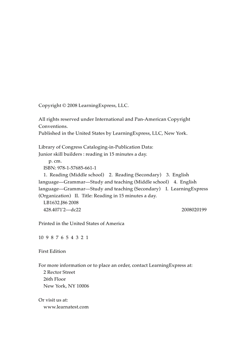 image for page Express Reading in 15 Minutes a Day Junior Skill Buider