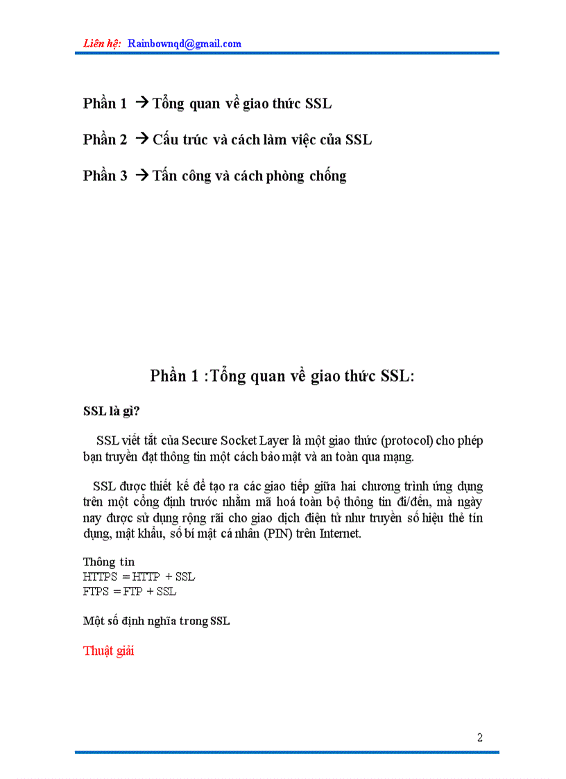 image for page BÀI BÁO CÁO Tìm hiểu về giao thức SSL Secure Socket Layer Hoạt động Tấn công Phòng chống